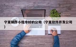 南充宁夏制作小程序好的公司（宁夏软件开发公司）